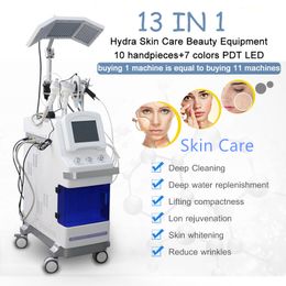 Équipement de beauté Diamond Microdermabrasion Jet Peel Water Oxygen Spray Hydro Dermabrasion Facial Anti-Aging Machine avec PDT LED RF Lifting Skin Scrubbe