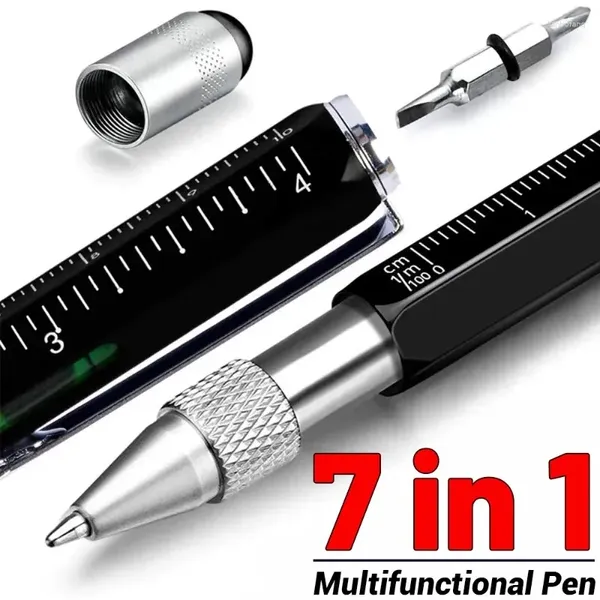 Bolígrafo capacitivo multifuncional con nivel de espíritu de destornillador de bolígrafo móvil Pantalla táctil Herramientas de construcción