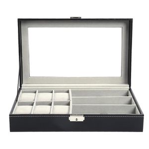 Multi -functionele cases Box Sunglass High - eindglazen Sunglas Organisator Case Sgrened Watch Display Holder O331i