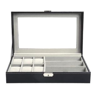 Multi -functionele cases Box Sunglass High - eindglazen Sunglas Organisator Case Sgrened Watch Display Holder O3153