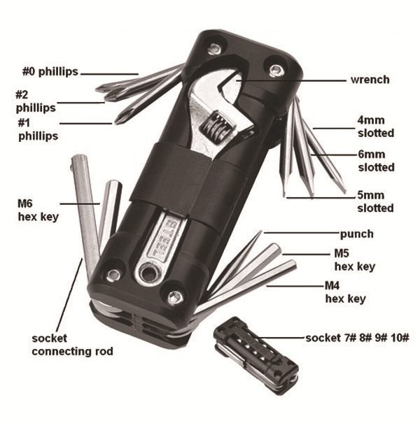 KT-02: Multi-functional Outdoor Camping and Motorcycle tool