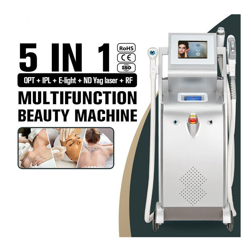 Multi-functional fast hair removal 5 IN 1 Laser Beauty IPL Laser Hair Removal Permanent Paninless IPL Tattoo Removal Skin Tightening machine
