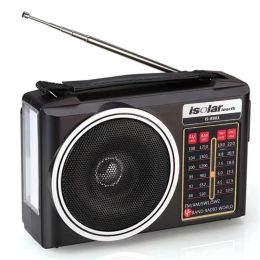 Radio multifuncional de cuatro bandas, transmisión FM, iluminación LED, compatible con FM AM SW, altavoz de Radio portátil Retro para personas mayores R801