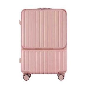 Multi Functional Front Opening Bagage voor vrouwen, Japanse, Koreaanse stijllaad trolley -hoes, zakelijke geschenkcode -reiskoffer