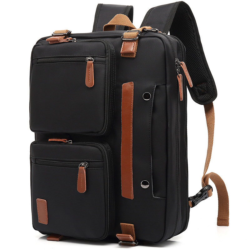 Bolsa de laptop de laptop multi -funcional Backpack Men's Computer Bag Three Projections Messenger Bolsa Bolsa Cruzada à prova d'água