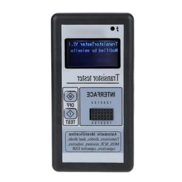 Livraison gratuite Testeur de transistor à rétroéclairage LCD multifonctionnel Diode Thyristor Compteur de capacité ESR LCR Compteur avec boîtier en plastique gris Bgmxv