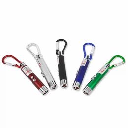 Multifunctionele mini 3 in1 LED-laserlicht Pointer Key Chain Flashlights Mini Torch zaklamp gelddetector licht