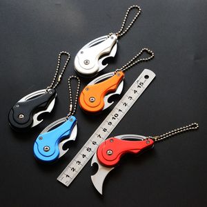 Mini cuchillo multifuncional de garra pequeña, portátil, Cuchillos plegables, supervivencia al aire libre, mochila EDC portátil, llave práctica