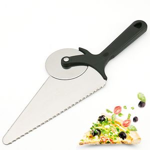 Multifunctionele pizza Cutter Wheel Keuken Baking Roller Pizza Shovel Cake Bread Pies Mes Spatel