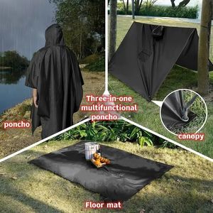 Poncho de pluie multifonctionnel, imperméable d'extérieur réutilisable et imperméable, veste de pluie à capuche portable pour le cyclisme, la randonnée, l'alpinisme