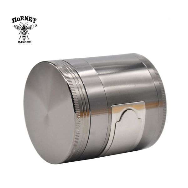 Broyeur multifonctionnel de tabac d'herbe en métal d'alliage de ZINC 4 pièces broyeur de chrome de tuyau d'épice de 56MM