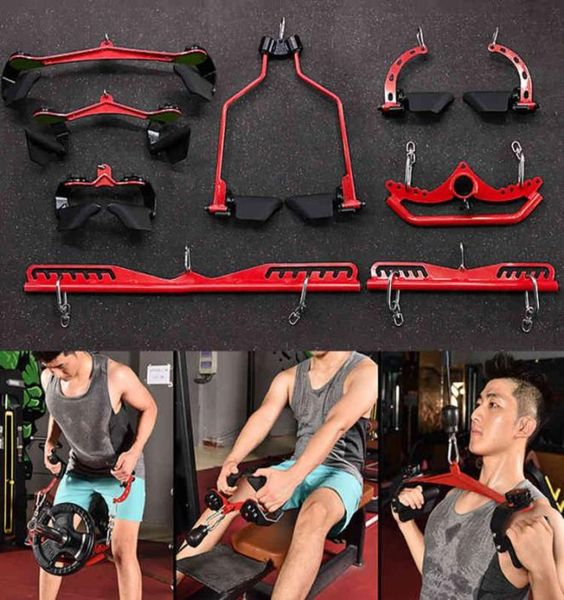 Multi Grip Lat Pull Down Bar Bandas de resistencia Fitness Pully Cable Accesorio de máquina Durable Alta carga Entrenamiento muscular Spo4535131