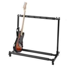 Soporte multiguitarra 5 soporte organizador plegable Rack escenario bajo acústico eléctrico nuevo