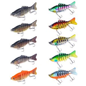 Multi Jointed Swimbait engins de pêche crochet leurres artificiels appâts durs évier connecteur tressé résistant à la déchirure accessoires 10pcs 10cm 16g eau salée 10 couleurs