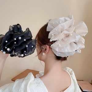 Multicouche nœud papillon tissu cheveux griffes épingle à cheveux pour les femmes belle mode perle pinces cheveux élégant haut de gamme chapeaux