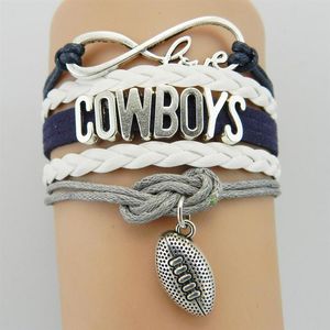 Meerlaagse Cowboys Letter Infinity Voetbalteam Gevlochten Armband Sportarmband Nieuw 260m