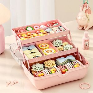 Multi-layer haarspeld organisator schattig meisje sieraden hoofd touw hoofdband display rack childrens haaraccessoires opbergdoos 240430