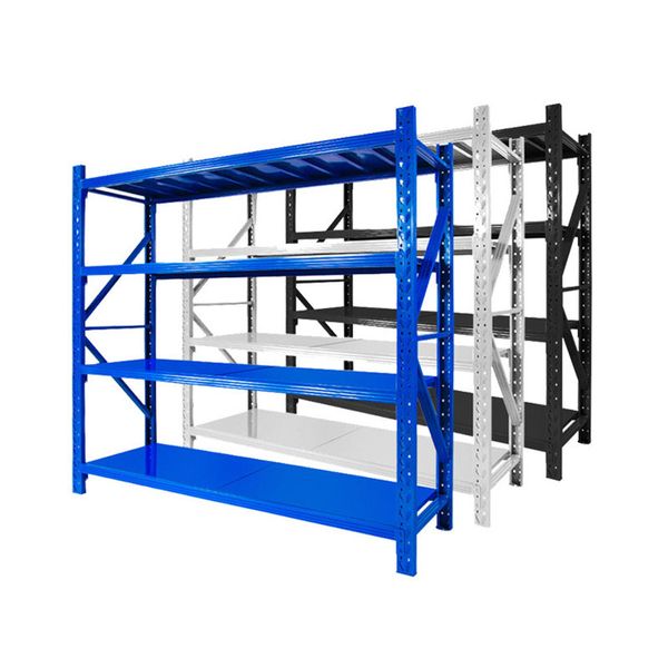 Almacén de estantes multicapa, almacenamiento liviano, mediano y pesado, estantes de hardware engrosados montados en el piso