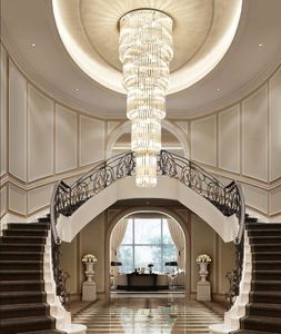 Lampe de lustre en cristal moderne multicouches AC110V 220 v luminaires pour longs escaliers, éclairage de projets de luxe