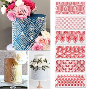 Multi-Pattern Cake Stencil Damask Lace Border Cake Side Cupcake Stencil Sugarcraft Decoration Mould For Bakeware Accessories