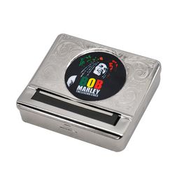 Multi-patroon roken zilver metalen automatische rollende machine box case sigaret tabak roller voor 70 mm papers