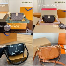 Multi Pochette Schoudertassen Designer Luxe Felicie Clutch Combo Reliëf Bloem Portemonnees Vrouwen Messenger Postman Envelop Lederen Handtassen Crossbody Tas