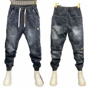 Multi-pocket Cargo Jeans Distred Vintage Potlood Broek Fi Streetwear Luxe Merk Herenkleding p7l6 #