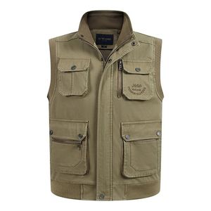 Multi Poche Mince Baggy Gilet Pour Hommes Printemps Automne Mâle Casual Pographer Gilet Sans Manches Veste D'été Hommes Voyage Gilet 211104