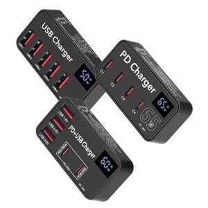 Chargeur usb multi portable mini 5 ports USB C PD chargeur pour ordinateur portable 60W 65W chargeur mural multi usb pour téléphone portable