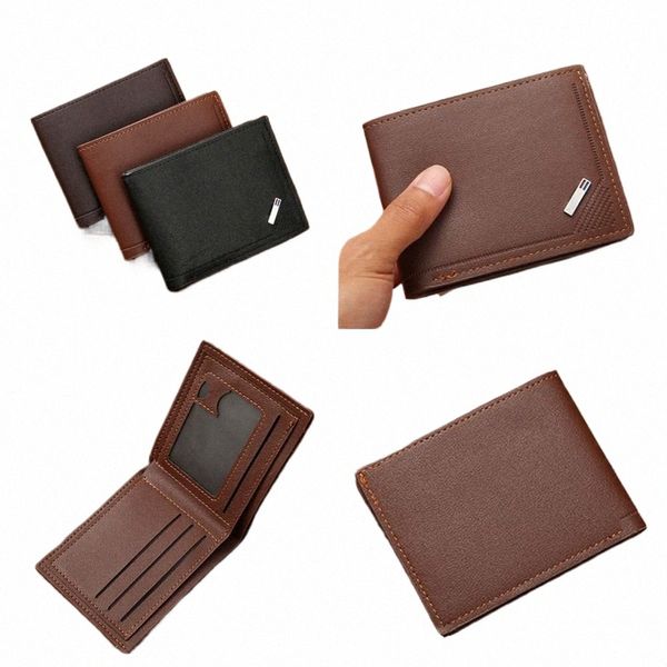 Multi-Positi Men's Short Pu Leather Men Men Men Pocon Pocon Korean Style Multi-Functi Male Maly Le cuir Purse Shop P3Z2 #