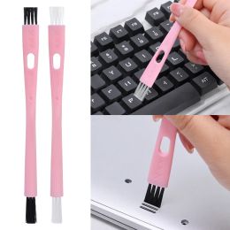 Brosse de clavier à haut-usine double tête petite poignée en plastique portable tasse nettoyage de clavier d'ordinateur anti-statique Nettoyage