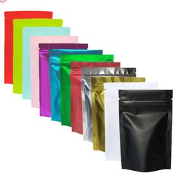 Talla múltiple Negro / Gold / Verde / Pink / Silver Storage Storing Ziplock Bolsa de Gusset Selling Metálico Mylar Zip bloqueo de pie Soporte Bolsos 100pcShigh Cantty