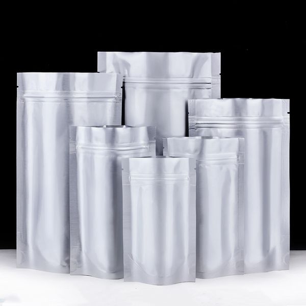 Multi-tailles 100% papier d'aluminium Zipper Seal Mylar Stand Sacs d'emballage pour biscuits et bonbons de qualité alimentaire Puff Chocolate Beans Packaging Bag