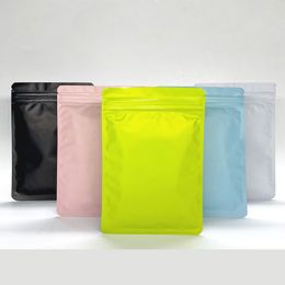 Multi-formaten en kleuren platte bodempakketzakken kleurrijke voedselopslag mylar ritssluiting plastic ritssluiting met ritssluiting zakken herclosbare verpakkingszak