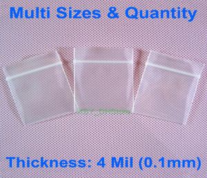 Mini petits sacs à fermeture éclair en Poly, multi-tailles, quantité de 4 Mil d'épaisseur, pouces 1quot 15quot x 12quot 2quot, stockage en plastique 6404349