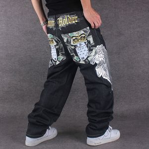Multi-stijl groot formaat hiphop borduurwerk van heren recht losse casual skateboardbroeken plus vrijetijds jeans streetwear lange broek