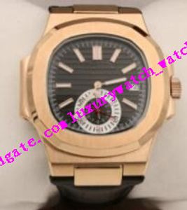 Multi-stijl Link Factory Sales Mannen Horloge 40.5mm 5980R-001 Automatische Zwart Bruin Lederen Band Luxe Horloge Gratis verzending
