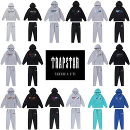 Multi-estilo Trapstar treino Clássico Peito Carta Toalha Bordado moletom com capuz e calça trapstars London tracksuits Hoodies designer 221v