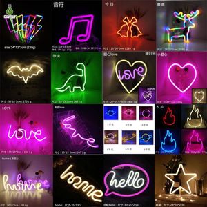 Multi-stijlen neonlichtborden wanddecoratie LED-lamp regenboog batterij of USB-bediende tafel nachtverlichting voor meisjes kinderen babykamer305f