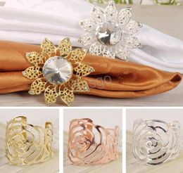 Multi Styles Rhinestone Napkin Buckle Table Decorations Rings Serviette Holder Circle Wedding El Gem Stone Ring 36 G23151548