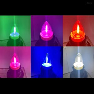 Multi-transparante kleur C7 E12 Kerstvervangende lampen String Licht Candelabra 0,6 Wa-elektrische raamkaarsen
