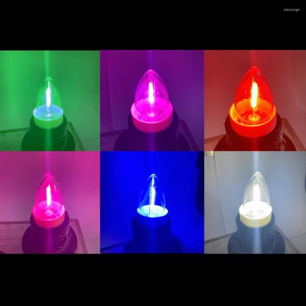 Ampoules de remplacement de noël C7 E12, couleur multi-transparente, candélabre lumineux, bougies de fenêtre électriques 0.6 Wa