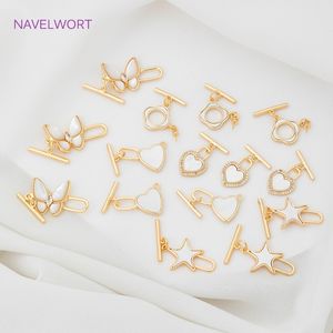 Multi -types Hart/Pentagram/Butterfly/Bloemvorm Shell Ot Toggle Clasps Hooks voor DIY Pearls/Beading Jewellery End Clasp