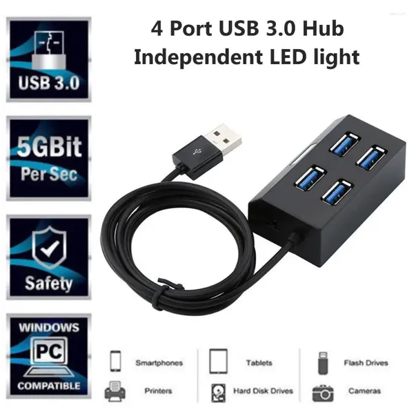 Multi USB1.1 HUB Splitter USB Alta velocidad 4-puerto HAB TF Card Lector PC Accesorios con luz LED independiente