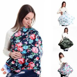 Meervoudig gebruik Rekbare babyvoeding Borstvoeding Privacy Cover met knop Sjaals Deken Stripe Infinity Sjaal Nursing Baby Car Sea3091