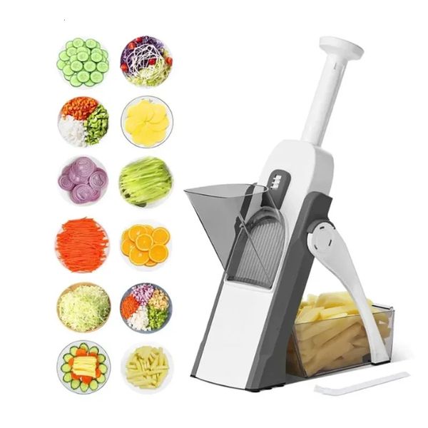 Multi végétal Hopper Potato Slicer Food Cutter Cutter Carrot Raste Frises Friries Onion Régireurs Fromage Graters Tool Kitchen Tool 240420