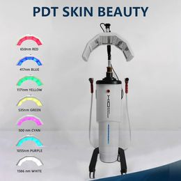 Multi-longueur d'onde 7 LED PDT Lumière Rajeunissement de la peau Photodynamique Thermique Lifting du visage 3 en 1 Détendez les rides Supprimez les rougeurs Appareil de thérapie de gonflement