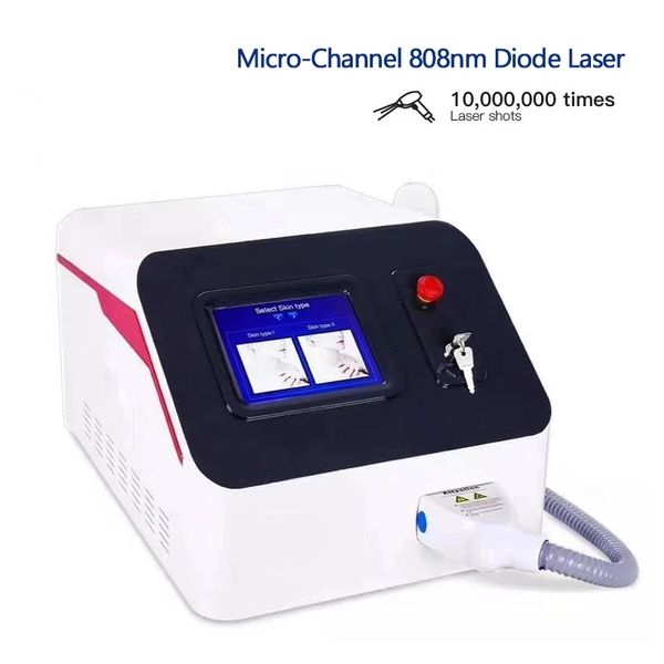 Depilación permanente de microcanal Depiladora Láser de diodo 755 808 1064nm Máquina de depilación de longitudes de onda múltiples Cabezal de enfriamiento Depilación láser corporal facial sin dolor