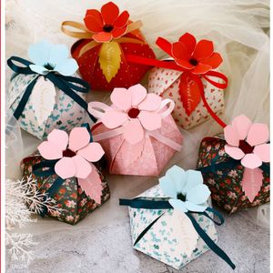 Multicolor 6 blad bloemblaadjes snoep papier gunst box geschenk tassen bruiloft gunsten en geschenkdozen voor bruiloft baby shower party levert 210724