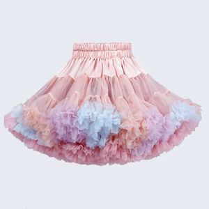Veelkleurige babymeisjes tutu rok voor kinderen gezwollen tule rokken voor kinderen pluizige ballet rokje prinses meisje kleding 240325
